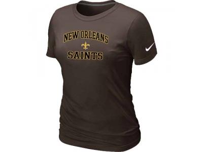 Women New Orleans Saints Heart & Soul Brown T-Shirt