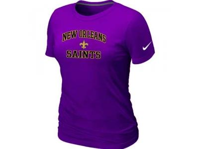 Women New Orleans Saints Heart & Soul Purple T-Shirt