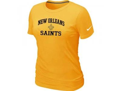 Women New Orleans Saints Heart & Soul Yellow T-Shirt