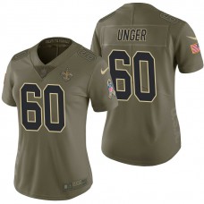 Women New Orleans Saints Max Unger Olive 2017 Salute to Service Limited Jersey
