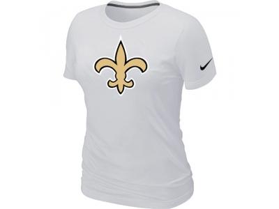 Women New Orleans Saints White Logo T-Shirt