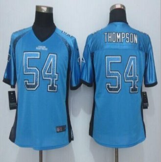 Women New Panthers #54 Shaq Thompson Blue Alternate Stitched NFL Elite jersey