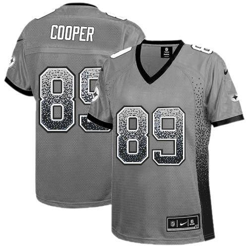 Women New Raiders #89 Amari Cooper Grey Stitched NFL Elite Drift Fashion Jersey