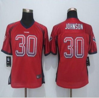 Women New Texans #30 Kevin Johnson Red Alternate Stitched NFL Elite jersey