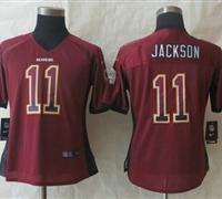Women New Washington Red Skins #11 DeSean Jackson Drift Fashion Red Elite Jerseys