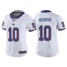 Women New York Giants #10 Eli Manning White Vapor Untouchable Color Rush Limited Jersey