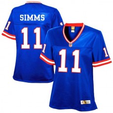 Women New York Giants #11 Phil Simms Royal Blue Retired Player Jersey