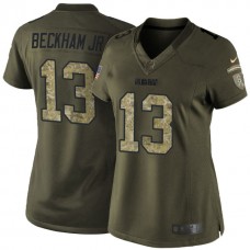 Women New York Giants #13 Odell Beckham Jr Green Camo Salute To Service Limited Jersey
