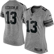 Women New York Giants #13 Odell Beckham Jr Gridiron Gray Limited Jersey