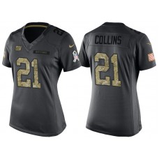 Women New York Giants #21 Landon Collins Camo Anthracite 2016 Salute to Service Limited Jersey