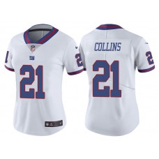 Women New York Giants #21 Landon Collins White Vapor Untouchable Color Rush Limited Jersey