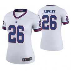 Women New York Giants #26 Saquon Barkley White Color Rush Legend Jersey