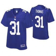 Women New York Giants #31 Michael Thomas Royal Pro Line Player Jersey