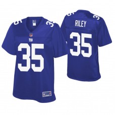 Women New York Giants #35 Curtis Riley Royal Pro Line Player Jersey