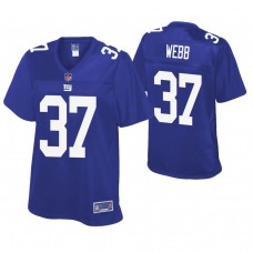 Women New York Giants #37 B.W. Webb Royal Pro Line Player Jersey