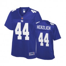 Women New York Giants #44 Mark Herzlich Royal Pro Line Player Jersey
