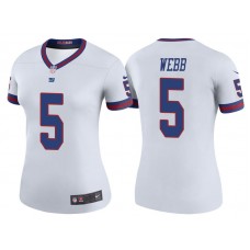 Women New York Giants #5 Davis Webb White Color Rush Legend Jersey
