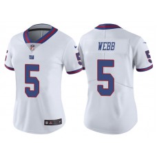 Women New York Giants #5 Davis Webb White Vapor Untouchable Color Rush Limited Jersey