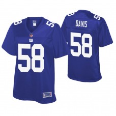 Women New York Giants #58 Tae Davis Royal Pro Line Player Jersey