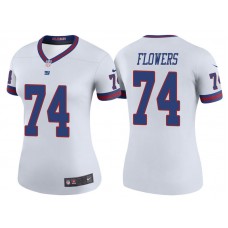 Women New York Giants #74 Ereck Flowers White Color Rush Legend Jersey
