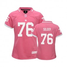 Women New York Giants #76 Nate Solder Pink Bubble Gum Jersey