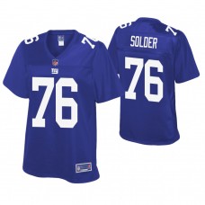 Women New York Giants #76 Nate Solder Royal Pro Line Player Jersey