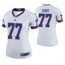 Women New York Giants #77 John Jerry White Color Rush Legend Jersey