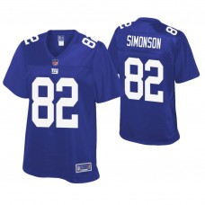 Women New York Giants #82 Scott Simonson Royal Pro Line Player Jersey