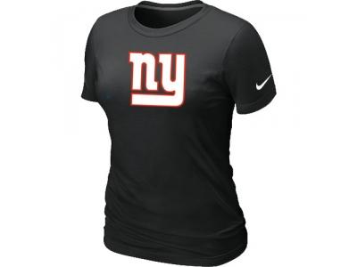 Women New York Giants Black Logo T-Shirt