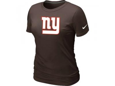 Women New York Giants Brown Logo T-Shirt