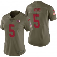 Women New York Giants Davis Webb Olive 2017 Salute to Service Limited Jersey