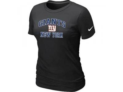 Women New York Giants Heart & Soul Black T-Shirt
