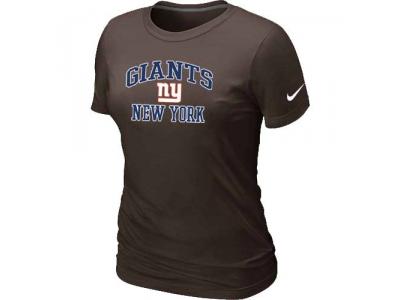 Women New York Giants Heart & Soul Brown T-Shirt
