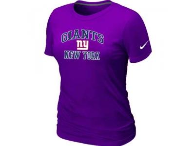 Women New York Giants Heart & Soul Purple T-Shirt