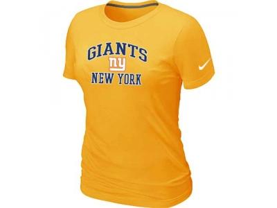 Women New York Giants Heart & Soul Yellow T-Shirt