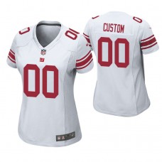 Women New York Giants White Game Customized Jersey