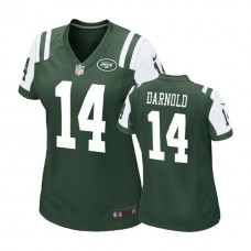 Women New York Jets #14 Sam Darnold Green 2018 Draft Pick Game Jersey