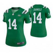 Women New York Jets #14 Sam Darnold Green Color Rush Legend Jersey