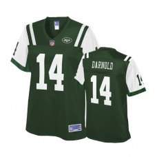 Women New York Jets #14 Sam Darnold Green Pro Line Player Jersey