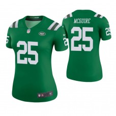 Women New York Jets #25 Elijah McGuire Green Color Rush Legend Jersey