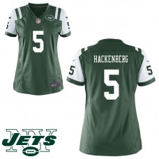 Women New York Jets #5 Christian Hackenberg Green Game Jersey
