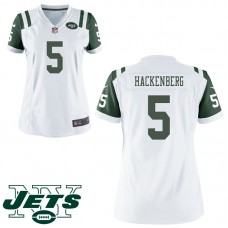 Women New York Jets #5 Christian Hackenberg White Game Jersey