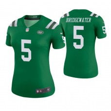 Women New York Jets #5 Teddy Bridgewater Green Color Rush Legend Jersey