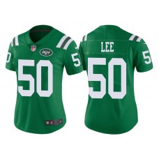 Women New York Jets #50 Darron Lee Green Vapor Untouchable Color Rush Limited Jersey