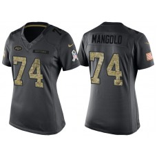 Women New York Jets #74 Nick Mangold Anthracite 2016 Salute to Service Limited Jersey