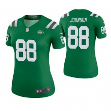 Women New York Jets #88 Charles Johnson Green Color Rush Legend Jersey