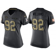 Women New York Jets #92 Leonard Williams Anthracite 2016 Salute to Service Limited Jersey
