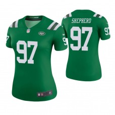Women New York Jets #97 Nathan Shepherd Green Color Rush Legend Jersey