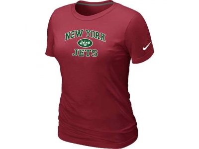 Women New York Jets Heart & Soul Red T-Shirt