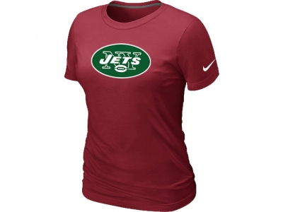 Women New York Jets Red Logo T-Shirt